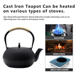 Big Cast Iron Teapot, Japanese Tetsubin Tea Kettle for Stovetop Safe, Cast Iron Tea Pot with Stainless Steel Infuser for Loose Tea and Enameled Interior(1800ml/60.9oz)