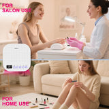 MEKK Cordless UV LED Nail Lamp, 54W UV Light for Gel Nails with Hand-Friendly Red Light, Auto Sensor Professional Flash Cure Lamp with Rotatable LCD Display for Salon and Home, Checkered Design, White