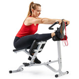 Sunny Health & Fitness Full Body Stretch Machine for Home, Back Stretcher & Flexibility Trainer with Pivoting Seat, Foam Rollers, Safety Straps & SunnyFit App - SF-BH621802