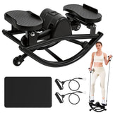 Rock Stepper - Steppers for Exercise at Home, Portable Stepper Side to Side with Digital Display & Resistance Bands, 330 LBS Capacity Full Body Workout Low-Impact Knee-Friendly 3D Stair Stepper