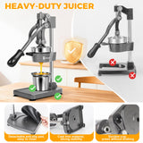 Shcazhcx Heavy Duty Cast Iron Pomegranate & Citrus Juicer, Extra Powerful Manual Hand Press, High Yield Lemon Orange Squeezer with Stainless Steel Cup, Commercial Grade Juice Press