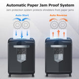 Bonsaii Paper Shredder, 18-Sheet 60-Minutes Shredder for Office Heavy Duty Cross-Cut Shredder with 6 Gallon Pullout Basket 4