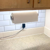 theaoo Paper Towel Holder Under Cabinet, One-Handed Tear Wall Mount Paper Towel Holder Dispenser with Damping Function for Kitchen Organization, Stainless Steel, Self-Adhesive or Drill mounting,Silver