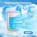 AI Portable Air Conditioners Fan with 120° Rotating Function,Evaporative Mini Room Air Conditioners,Portable AC Unit Air Cooler with 4 in 1 Humidifier Fan Conditioner(White)