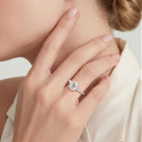 IGI Certificated Oval Moissanite Three Stone Ring, 2CT Silver Size 5.5