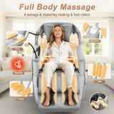 FURNIMAT 2026 Massage Chair Full Body, 3D SL-Track Zero Gravity Shiatsu Massage Chair Recliner with AI Control, Body Scan, Airbags, Heating, Foot Roller, Auto Modes, Bluetooth Speaker (Light Gray)
