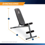 Marcy Exercise Utility Bench for Upright, Incline, Decline, and Flat Exercise SB-261W , Black , 42.00 x 19.00 x 51.00 inches MARCY