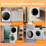 Stopsad 1.5 Cu.Ft Portable Clothes Dryer, 800W Fast Drying Front Load Laundry Dryer with 5 Mode, Mini Electric Clothing Dryer with Stainless Steel Tub, Compact Machine for Apartment, Home, Dorm