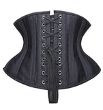 SHAPERX Women Short Torso Curvy Waist Heavy Duty Double Steel Boned Underbust Waist Trainer Corsets,SZ70930-Black-3XL
