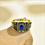 Oseew 2027 Men Personalized Graduation Class Ring (Yellow Gold)