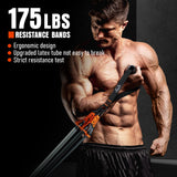 Resistance Bands with Handles, 175lb Exercise Bands for Working Out, Fitness Bands, Workout Bands with Door Anchor and Ankle Straps