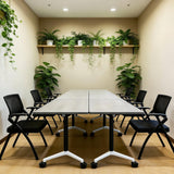 Rolling Modular Conference Room Table,Wooden Training Meeting Desk for Office School Classroom University Library