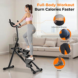 Stair Stepper for Home,Vertical Climber Step Machine with Stable Triangular Frame, 3-Level Handrail Height & Resistance & Pedal Adjustment,LCD Monitor, Device Holder, Smooth Motion, 300 LBS Black