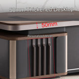 L Shaped Executive Desk with Storage, 5cm Thick Desktop, Cable Grommet
