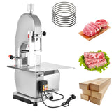 750W Electric Bone Saw Machine Commercial Electric Meat Bandsaw for Butchering, 18.1" x 12.4" Workbench, 0.4-4.3 Inch Cutting Thickness, Table Sawing for Cutting Rib, Frozen Meat with 5 Saw Blades