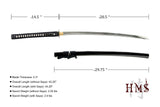 Hand Forged 1080 Carbon Steel Long-Handle Bamboo Katana Full Tang Sword