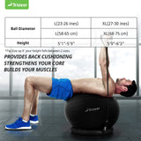 Trideer Exercise Ball Chair with Base & Resistance Bands for Home Gym, Stability Ball Seat for Core Workout and Back Support