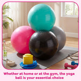 Leyndo 4 Pcs 26 Inch Yoga Exercise Ball Pilates Pregnancy Birthing Fitness Ball with Quick Pump Anti Burst for Improved Posture, Balance, Yoga, Pilates, Training(Black Green Pink Gray)