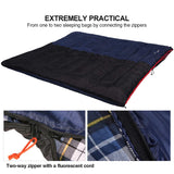 REDCAMP Outdoors Cotton Flannel Sleeping bag for Camping Hiking Climbing Backpacking, 3-season Trip Warm S Envelope Sleeping Bags 75 by 33 Inches (Navy Blue with 2lbs Filling) REDCAMP