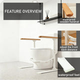 Toilet Safety Rails for Seniors - Toilet Safety Frame with Nighttime Reflective Armrests & Base, 3-Speed Height Adjustment, Toilet Safety Frames & Rails Fits Most Toilets, 3-Hole Depth Adjustment