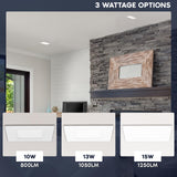 LUXRITE 6-Inch LED Recessed Light with J-Box, Canless Mini Panel Spotlight, 5CCT 2700K-5000K, 10/13/15 Watts, 800/1050/1250 Lumens, CRI90, Dimmable, 120-277V, IC Rated, Wet Rated, ETL Listed (16 Pack)