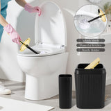 WSBArt 17PCS Bathroom Accessories Bathroom Set Black Bathroom Accessories,Toilet Brush, Trash Can, Qtip Holder Dispenser& 3PCS Soap Dispenser