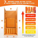 Albott 1 Person Infrared Sauna with 7-Color Light Therapy, Low EMF 1260W