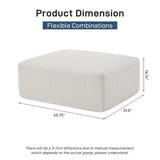 Ottomans for Sectional U Shaped Couch or Sofa Bed for Living Room-40'' Boneless Cloud Footstool-No Assembly Required, Modular Corduroy Full Sponge Compression Foot Stool Pouf, Beige, Sets of 2