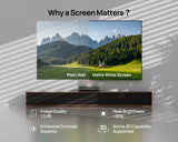 AWOL VISION 100-inch Projector Screen Fixed Frame, 1.3 dB Peak Gain, The Perfect Combo with LTV-2500, 80% Picture Quality Improved, 4K / 8K Ultra HD, Active 3D Wall Mount Projector Screen, MW-100