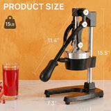ARINOO Kitchen Cast Iron Citrus Juicer,Manual Hand Press Orange Juicer,Heavy Duty Countertop Squeezer for Lemon,Orange, Easy to Use & Clean（Black)