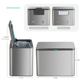 Home Zone Living Kitchen Compost Bin with CleanAura, Stainless Steel, Small and Compact Design, Includes Placement Attachments, 5 Liter Capacity, Silver