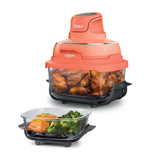Ninja Crispi 4-in-1 Glass Air Fryer | 450°F | Non-Toxic | 4QT & 6-Cup Glass Containers w/Lids | Microwave, Freezer, Dishwasher Safe | Max Crisp, Air Fry, Bake, Recrisp | Orange Pepper | FN101OR