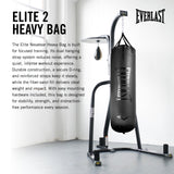 Everlast Elite 2 Heavy Bag (80 LB) with Wood Beam Heavy Punching Bag Hanger, Durable Boxing Heavy Bag for Home Training