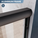 SUNNY SHOWER 58.5-60 in.W x 72 in.H Glass Shower Door, Semi Frameless Double Sliding Shower Door, 1/4" Clear Glass, Black Finish