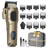 VGRPRO Hair Clippers for Men Professional, Cordless & Corded Barber Clippers for Hair Cutting with Package Case, Electric Grooming Kit for Home & Barber Use, LED Battery Display, Birthday Gift for Men