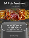 Brio Plus 8 Qt Air Fryer, PFAS Free, New & Improved, Digital Touch Screen, Cool White Display, 50°F~400°F, 3 Wattages 700, 1500, 1800