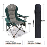 LANMOUNTAIN Camping Chairs for Adults,High Back Folding Camp Chair with Cup Holder and Cooler Bag,Heavy Duty Outdoor Lawn Chairs,Perfect for Camping,Hiking,Picnics,and Beach Trips,Dark Green…