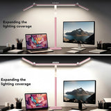 Galnolt LED Desk Lamp for Home Office with Base, 28.2" Adjustable Gooseneck Swing Arm Bright Desk Light, Dimmable Architect Table Lamp for Desktop Computer Light, Reading, Study, Workbench（Pink）