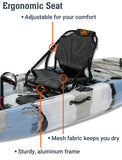 Upgraded Brooklyn 10.0 Pedal Sit-On-Top Kayak by BKC, Lightweight Fishing Kayak with Flipper Pedal Drive, Rudder Steering, 350 lb Capacity, Stable 10 ft Hull, Adjustable Seat, Storage & Rod Holders