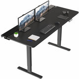 Standing Adjustable Gaming Desk with Hidden Cable Trays, Full-Size Mouse Pad, Holds 220 lbs