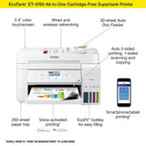 Epson EcoTank ET-4760 Wireless Color All-in-One Cartridge-Free Supertank Printer with Scanner, Copier, Fax, ADF and Ethernet
