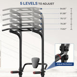 BangTong&Li Power Tower, Pull Up Bar Dip Station/Stand for Home Gym Strength Training Workout Equipment (Black-02)
