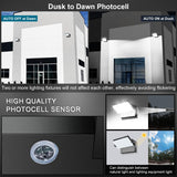 BIRITALO 120W Modern LED Security Flood Light, 360° Rotatable Dusk to Dawn