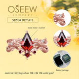 Oseew Garnet engagement ring sets(Garnet) Kite