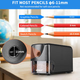 AFMAT 6 Holes Electric Pencil Sharpener and Heavy Duty Electric Pencil Sharpener for 6-11mm Pencils