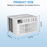 8,000 BTU Window Air Conditioner,Cool Rooms Up to 350 Sq.Ft.,Smart Window AC Unit with Smartphone App or Remote Control,3 Fan Mode,Sleep&ECO Mode,Washable Filter,for Bedroom Apartment Office,New R32