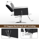 BarberPub Classic Recline Hydraulic Barber Chair Salon Spa Chair Hair Styling Beauty Equipment 3021 (Black)