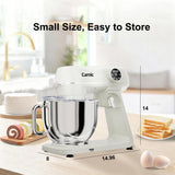 8.45 QT All Metal Stand Mixer,10 Speed Large Capacity Kitchen Mixer with Digital Timer & Tilt-Head, Electric Mixer with Whisk Dough Hook Mixing Beater (White)