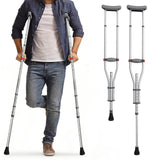 Aluminum Alloy Crutches for Adults, Pair of Height Adjustable Crutch (Fits 4'7" - 6'7"), Universal & Lightweight Crutches for Kids, Includes Padded Underarm Cushions, Rubber Tips, 300 lbs Capacity