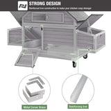 Wooden Chicken Coop Outdoor Hen House with Nesting Box, Ventilated Window, Ramp, Poultry Cage Hen House for Backyard Farm